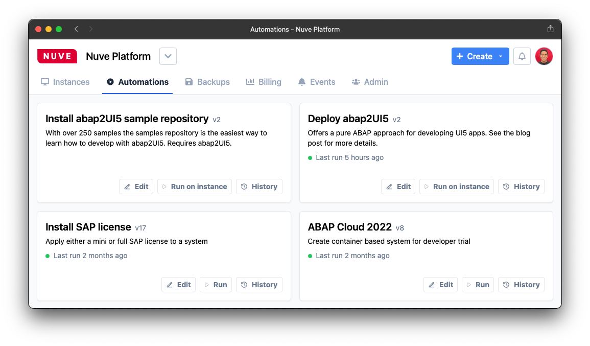 Nuve automations screenshot